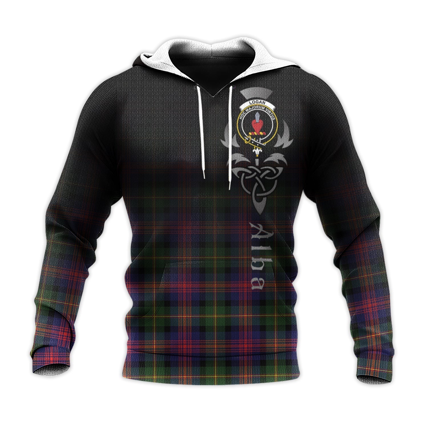 Printivon Logan Modern Tartan Crest Alba Celtic Hoodie
