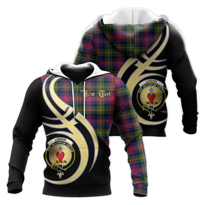 Printivon Logan Modern Clan Believe In Me Crest Tartan Knitted Hoodie Custom Your Text