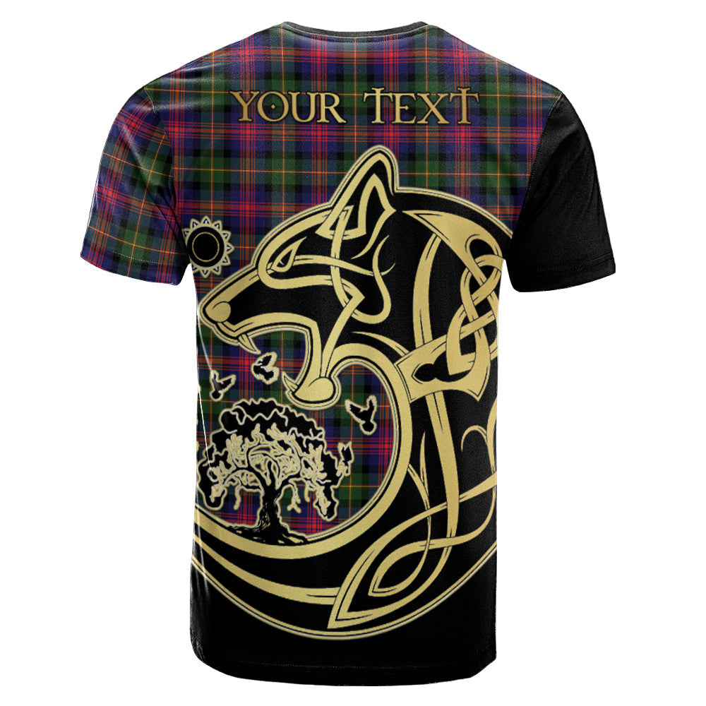 Printivon Logan Modern Crest Celtic Wolf Tartan T Shirt Custom Your Text