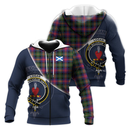 Printivon Logan Modern Tartan Scottish Crest Hoodie