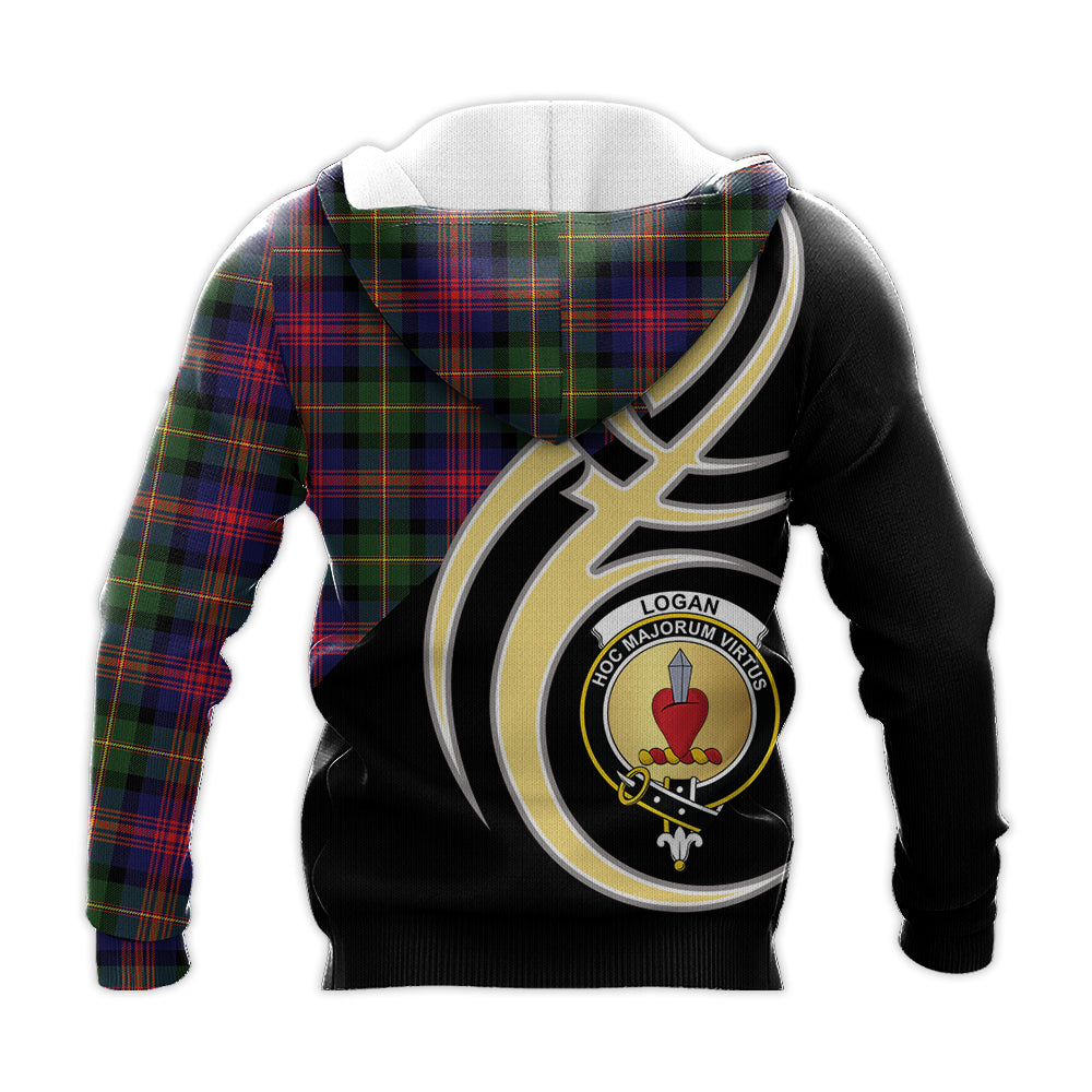 Printivon Logan Modern Clan Believe In Me Crest Tartan Knitted Hoodie Custom Your Text