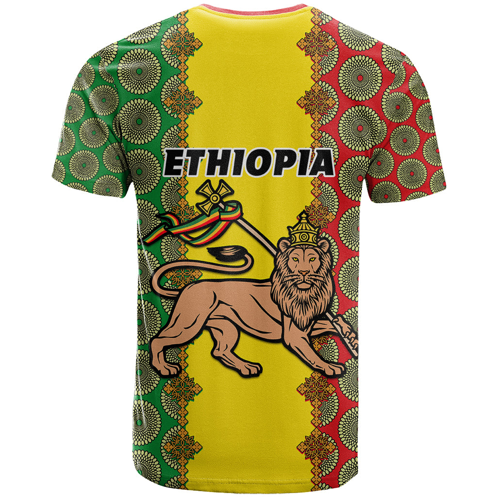 Ethiopia T Shirt Ethiopian Lion Of Judah With African Pattern