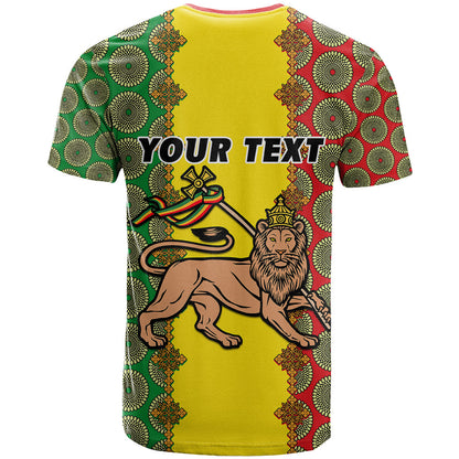 Personalised Ethiopia T Shirt Ethiopian Lion Of Judah With African Pattern