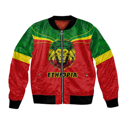 Personalised Ethiopia Bomber Jacket Lion Of Judah Flag Style Special Version