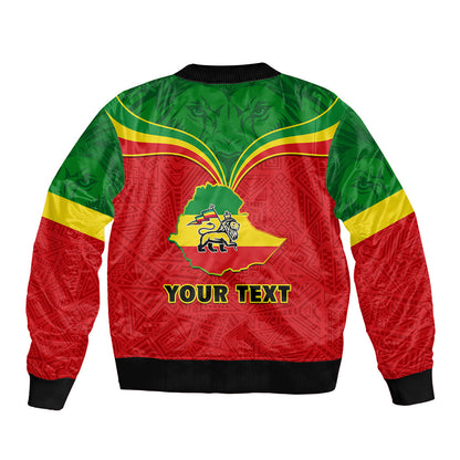 Personalised Ethiopia Bomber Jacket Lion Of Judah Flag Style Special Version