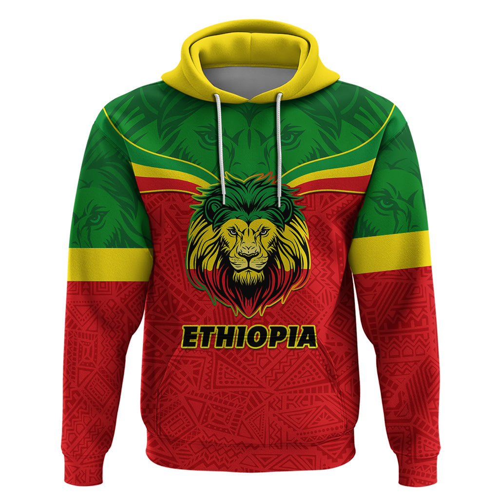 Personalised Ethiopia Hoodie Lion Of Judah Flag Style Special Version