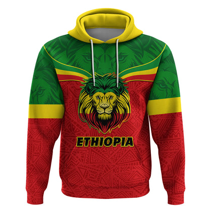 Personalised Ethiopia Hoodie Lion Of Judah Flag Style Special Version
