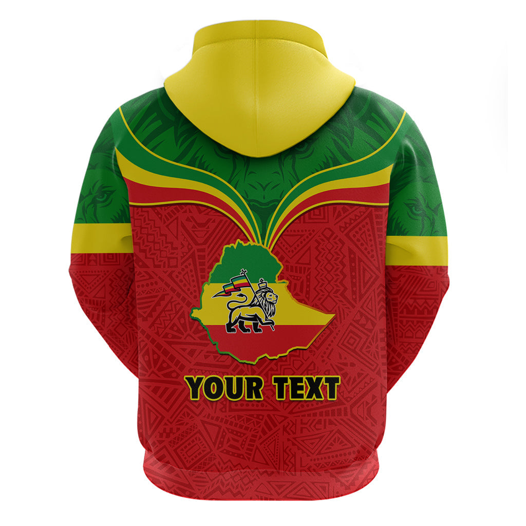 Personalised Ethiopia Hoodie Lion Of Judah Flag Style Special Version