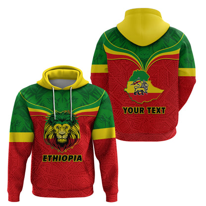 Personalised Ethiopia Hoodie Lion Of Judah Flag Style Special Version