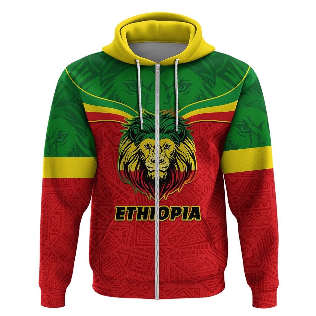 Personalised Ethiopia Hoodie Lion Of Judah Flag Style Special Version