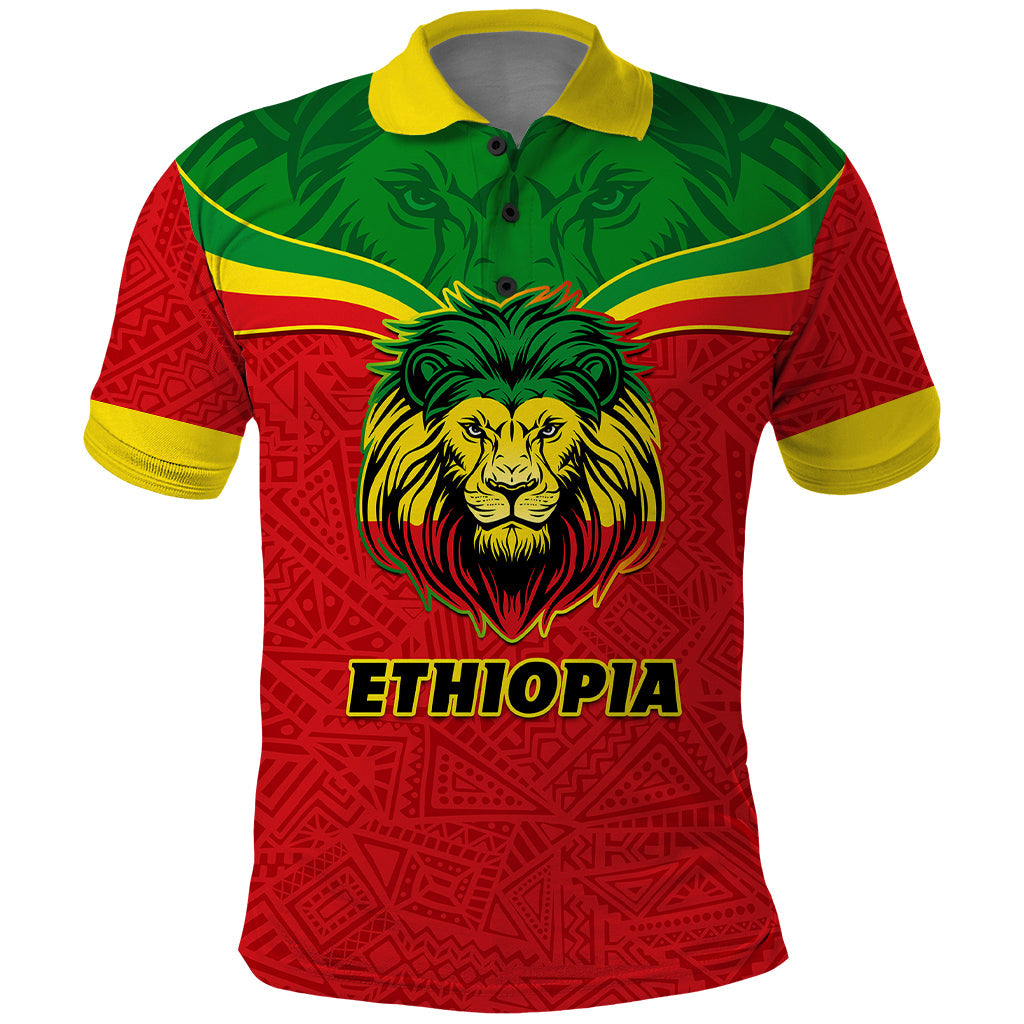 Personalised Ethiopia Polo Shirt Lion Of Judah Flag Style Special Version