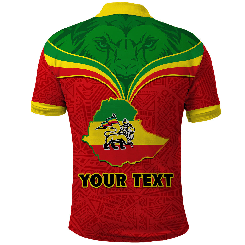 Personalised Ethiopia Polo Shirt Lion Of Judah Flag Style Special Version
