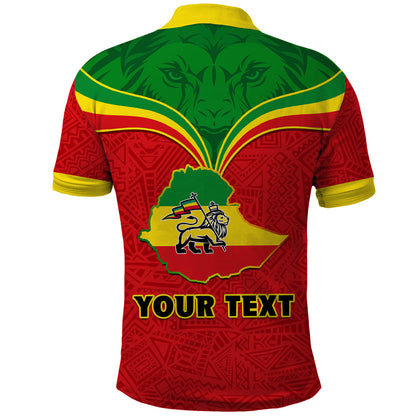 Personalised Ethiopia Polo Shirt Lion Of Judah Flag Style Special Version