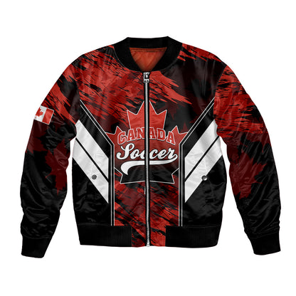 Personalised Canada Soccer Bomber Jacket Canadian Maple Sporty Style