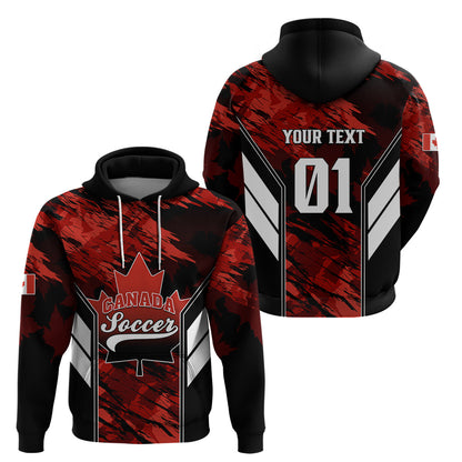 Personalised Canada Soccer Hoodie Canadian Maple Sporty Style