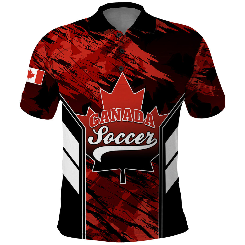 Personalised Canada Soccer Polo Shirt Canadian Maple Sporty Style