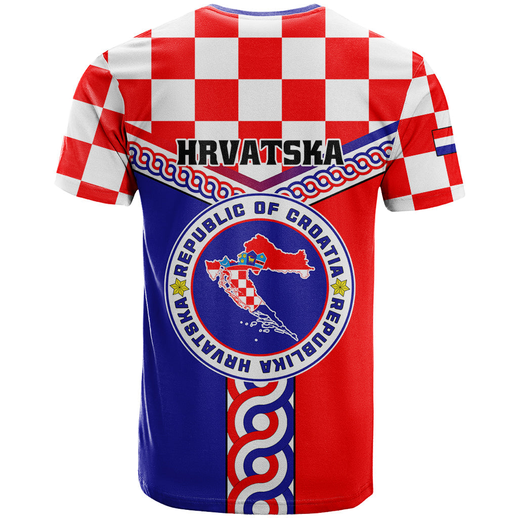 Croatia T Shirt Hrvatska Interlace With Coat Of Arms
