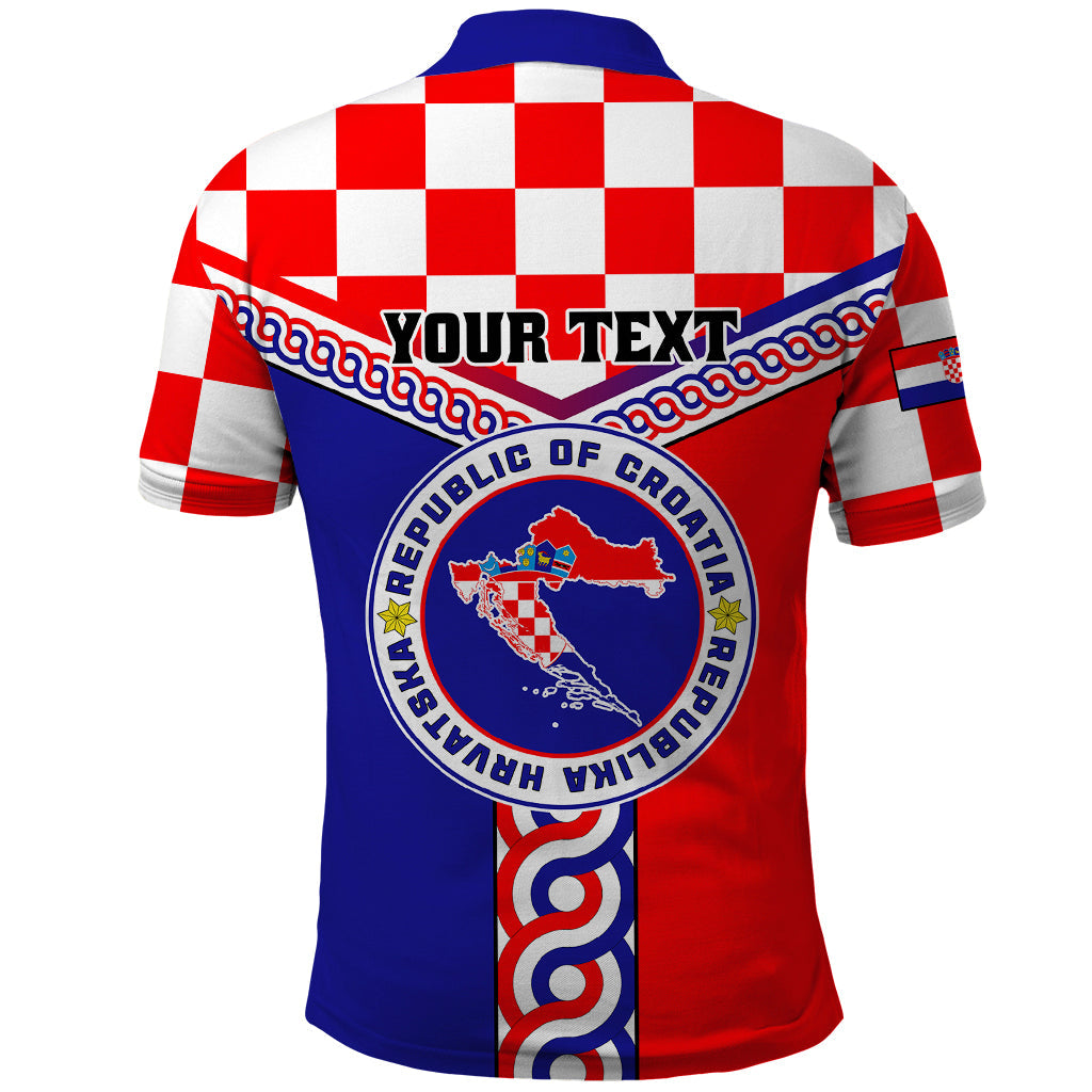 Custom Croatia Polo Shirt Hrvatska Interlace With Coat Of Arms