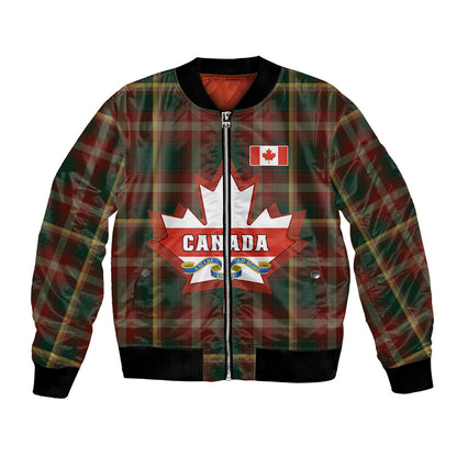 Canada Bomber Jacket Canadian Coat Of Arms Mix Maple Leaf Tartan