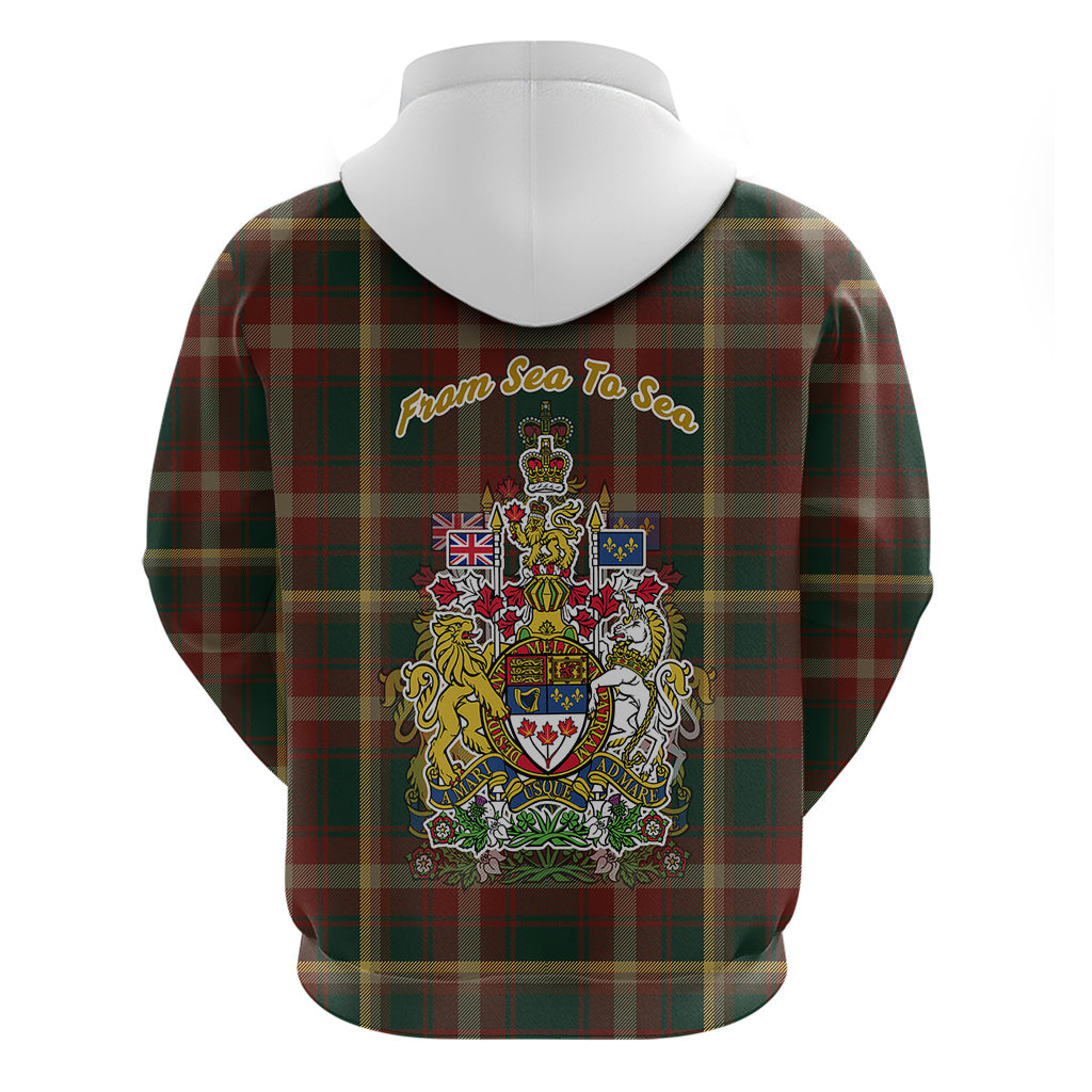 Canada Hoodie Canadian Coat Of Arms Mix Maple Leaf Tartan