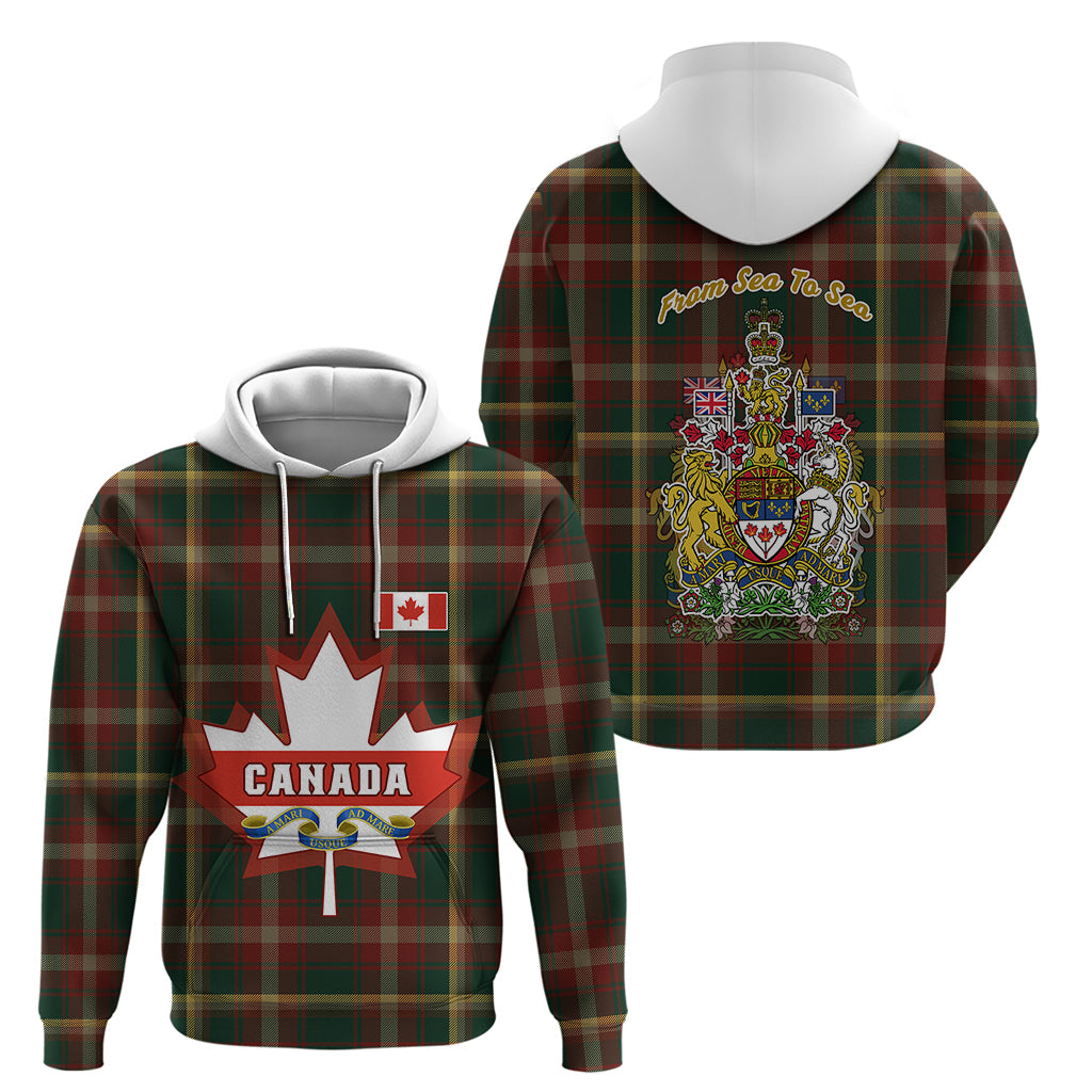 Canada Hoodie Canadian Coat Of Arms Mix Maple Leaf Tartan