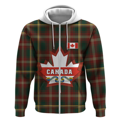 Canada Hoodie Canadian Coat Of Arms Mix Maple Leaf Tartan