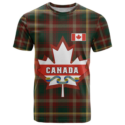 Canada T Shirt Canadian Coat Of Arms Mix Maple Leaf Tartan
