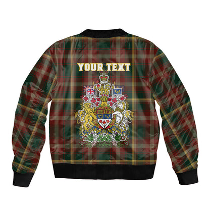 Custom Canada Bomber Jacket Canadian Coat Of Arms Mix Maple Leaf Tartan