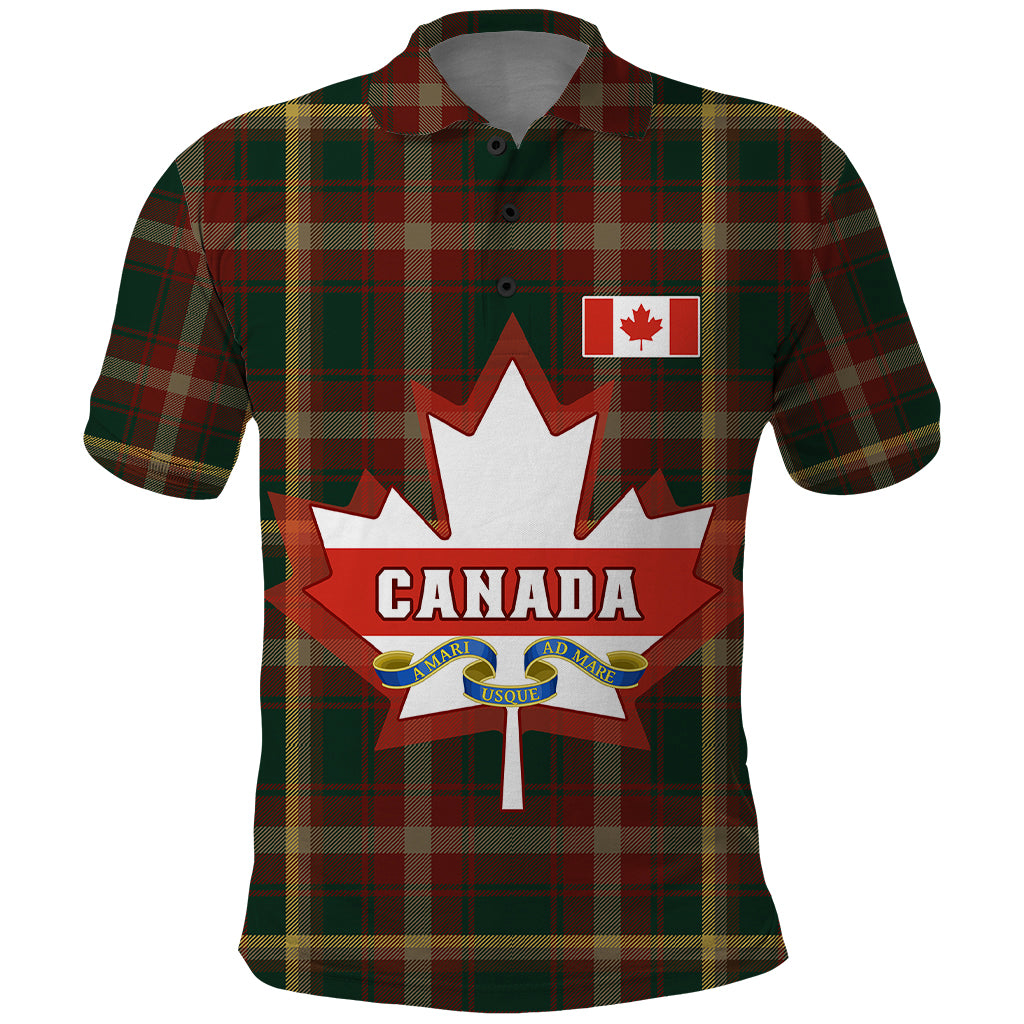 Custom Canada Polo Shirt Canadian Coat Of Arms Mix Maple Leaf Tartan