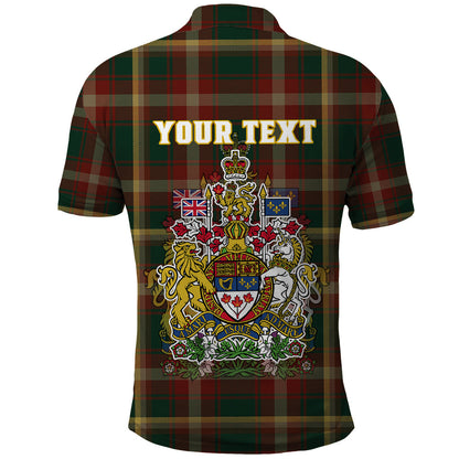 Custom Canada Polo Shirt Canadian Coat Of Arms Mix Maple Leaf Tartan
