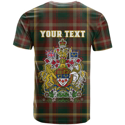Custom Canada T Shirt Canadian Coat Of Arms Mix Maple Leaf Tartan