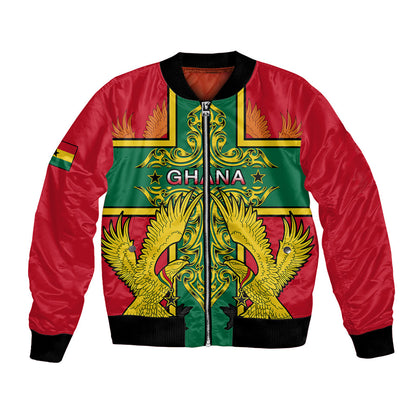 Custom Ghana Bomber Jacket Ghana Cross Of Saint George With Tawny Eagles LT01