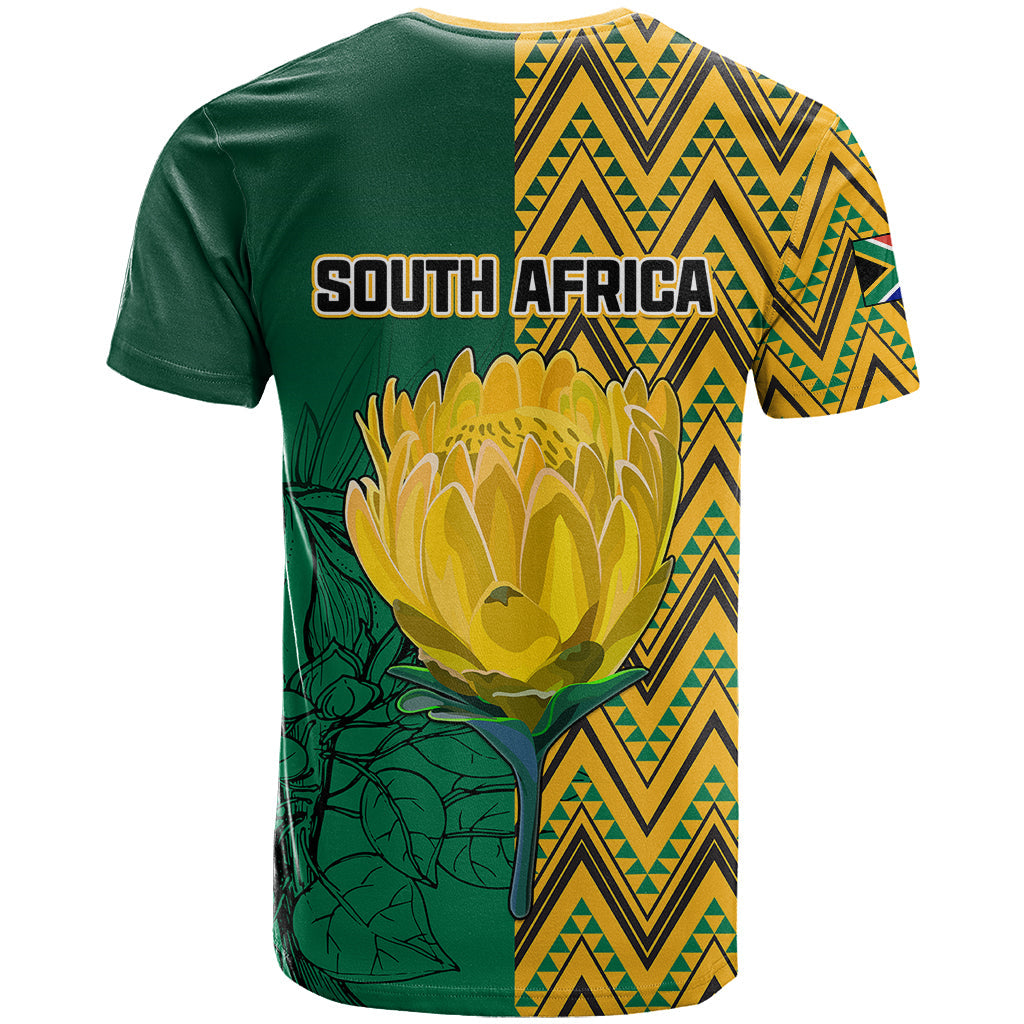 South Africa T Shirt Springbok and Proteas African Pattern LT01