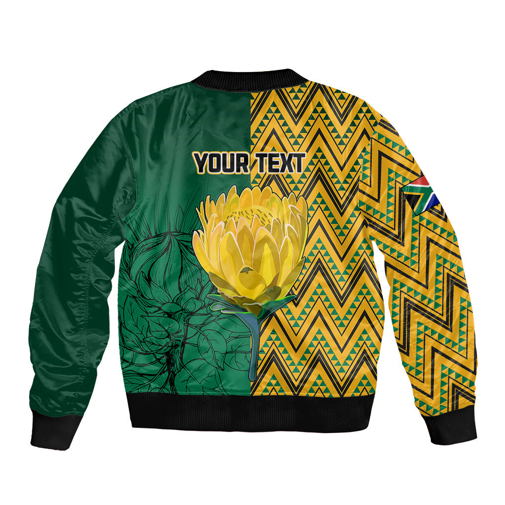 Personalised South Africa Bomber Jacket Springbok and Proteas African Pattern LT01