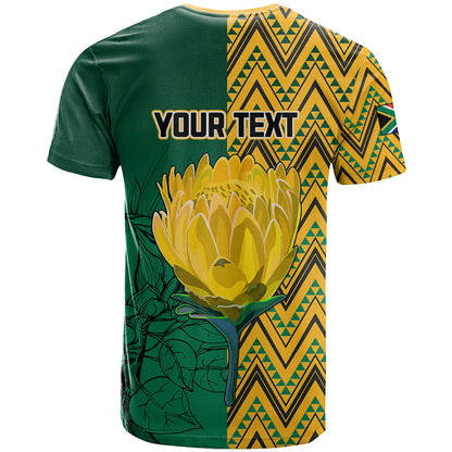 Personalised South Africa T Shirt Springbok and Proteas African Pattern LT01