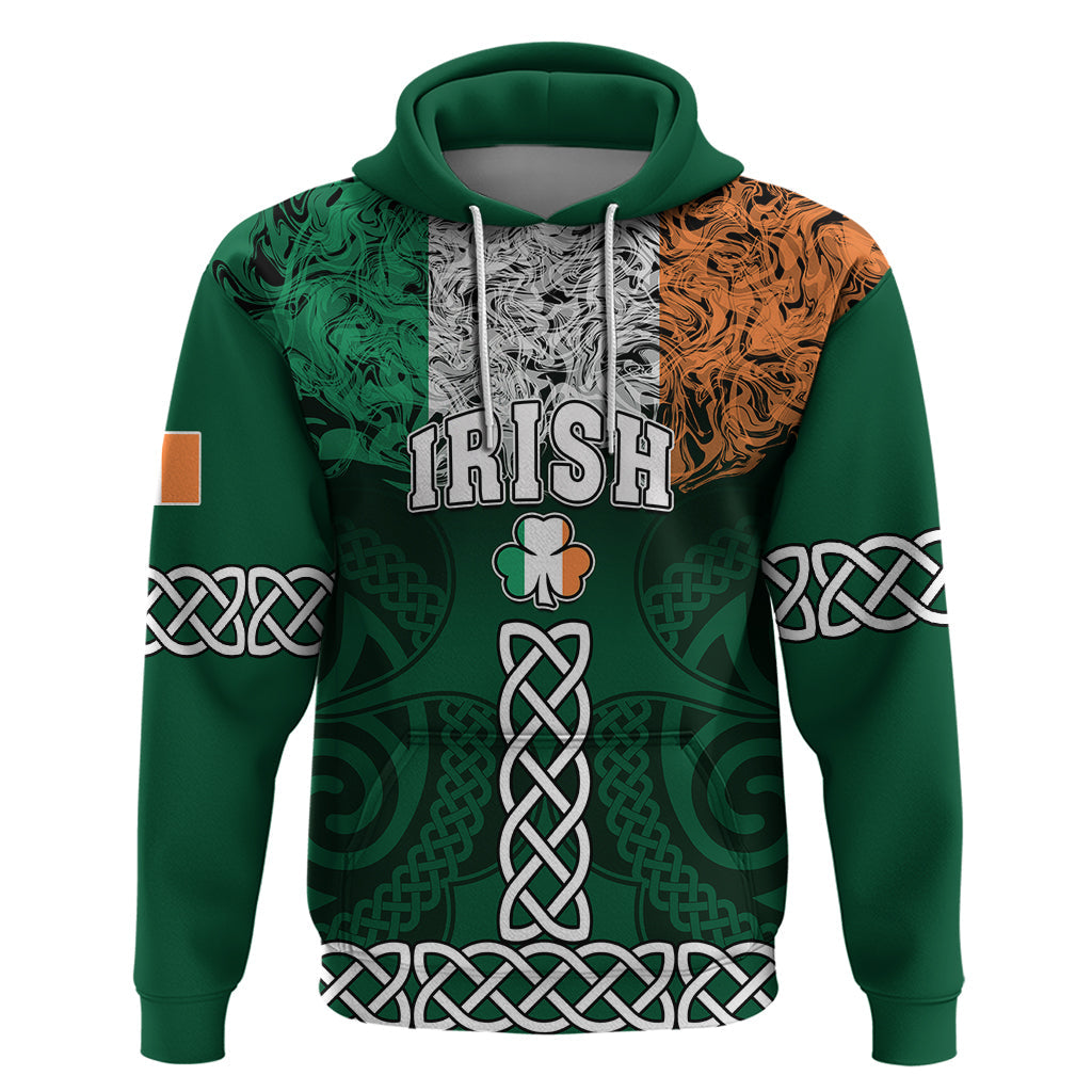 Personalised Ireland Hoodie Irish Shamrock Mix Celtic Knotwork Pattern