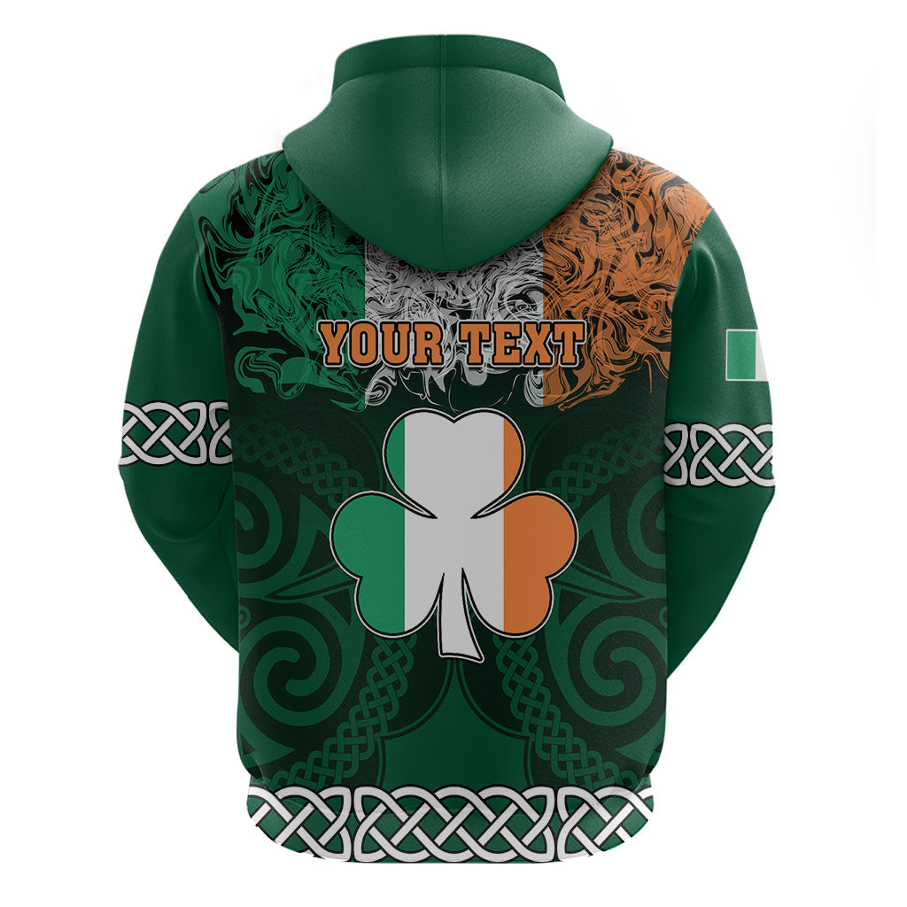 Personalised Ireland Hoodie Irish Shamrock Mix Celtic Knotwork Pattern