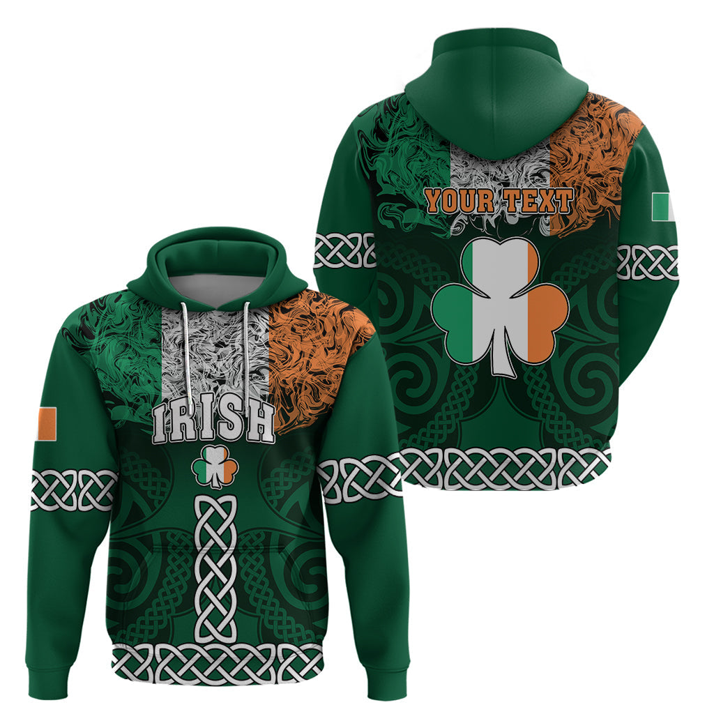 Personalised Ireland Hoodie Irish Shamrock Mix Celtic Knotwork Pattern