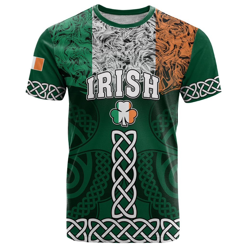 Personalised Ireland T Shirt Irish Shamrock Mix Celtic Knotwork Pattern