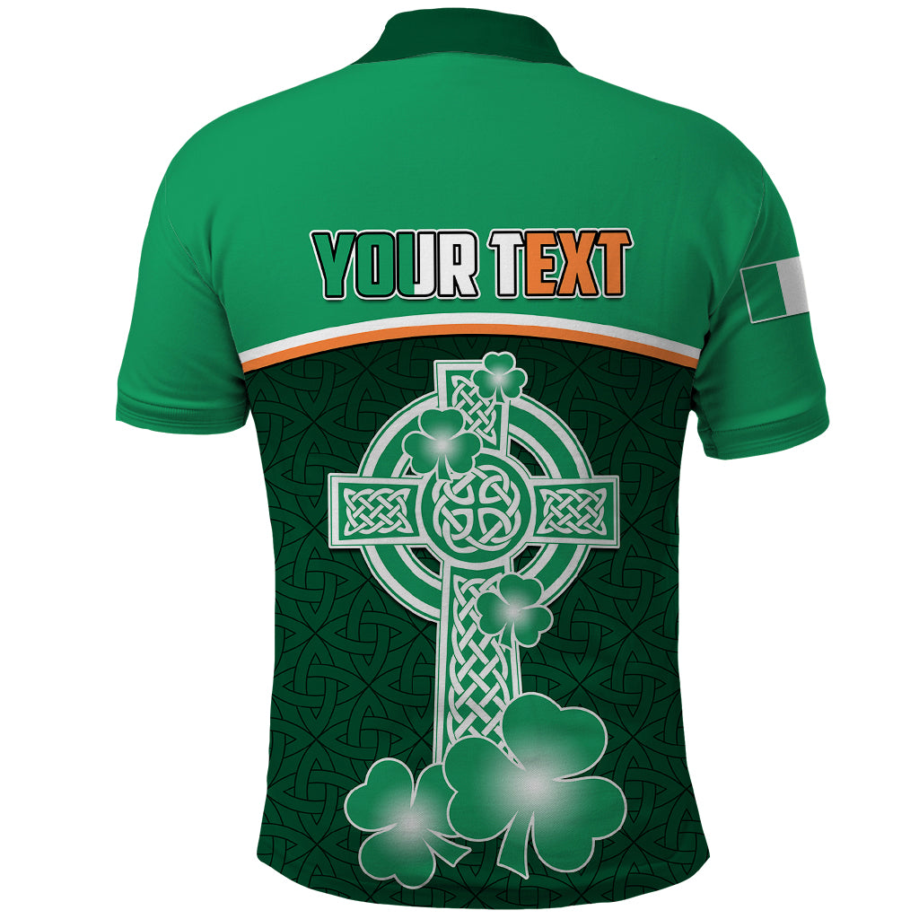 Personalised Ireland Polo Shirt Irish Shamrock Harp Mix Celtic Pattern
