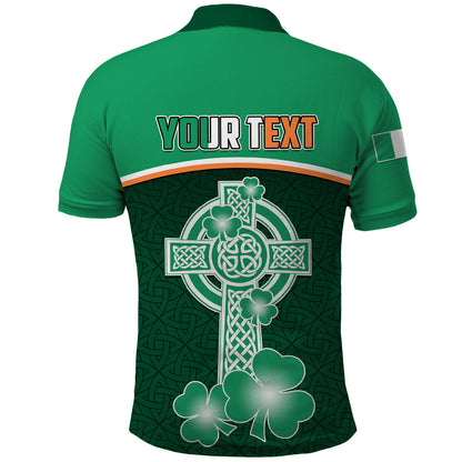 Personalised Ireland Polo Shirt Irish Shamrock Harp Mix Celtic Pattern
