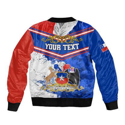 Personalised Chile Sleeve Zip Bomber Jacket Chilean Bellflower Special Version