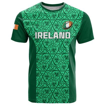 Ireland Rugby T Shirt Irish Celtic Cross Mix Shamrock Pattern