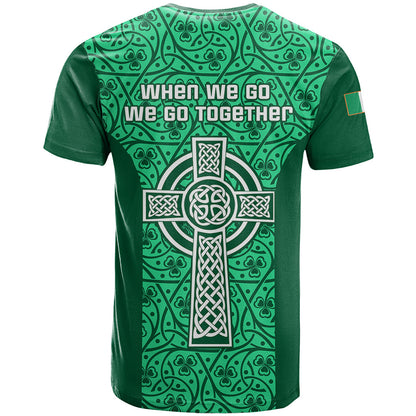 Ireland Rugby T Shirt Irish Celtic Cross Mix Shamrock Pattern