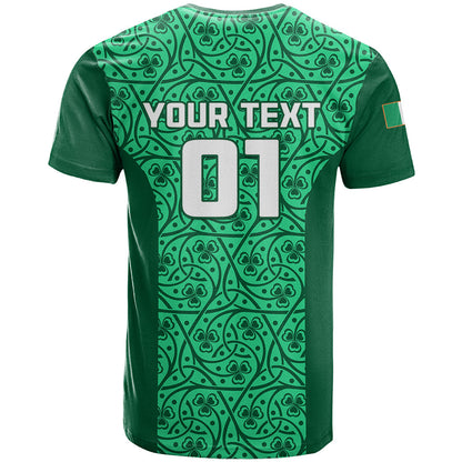 Custom Ireland Rugby T Shirt Irish Celtic Cross Mix Shamrock Pattern