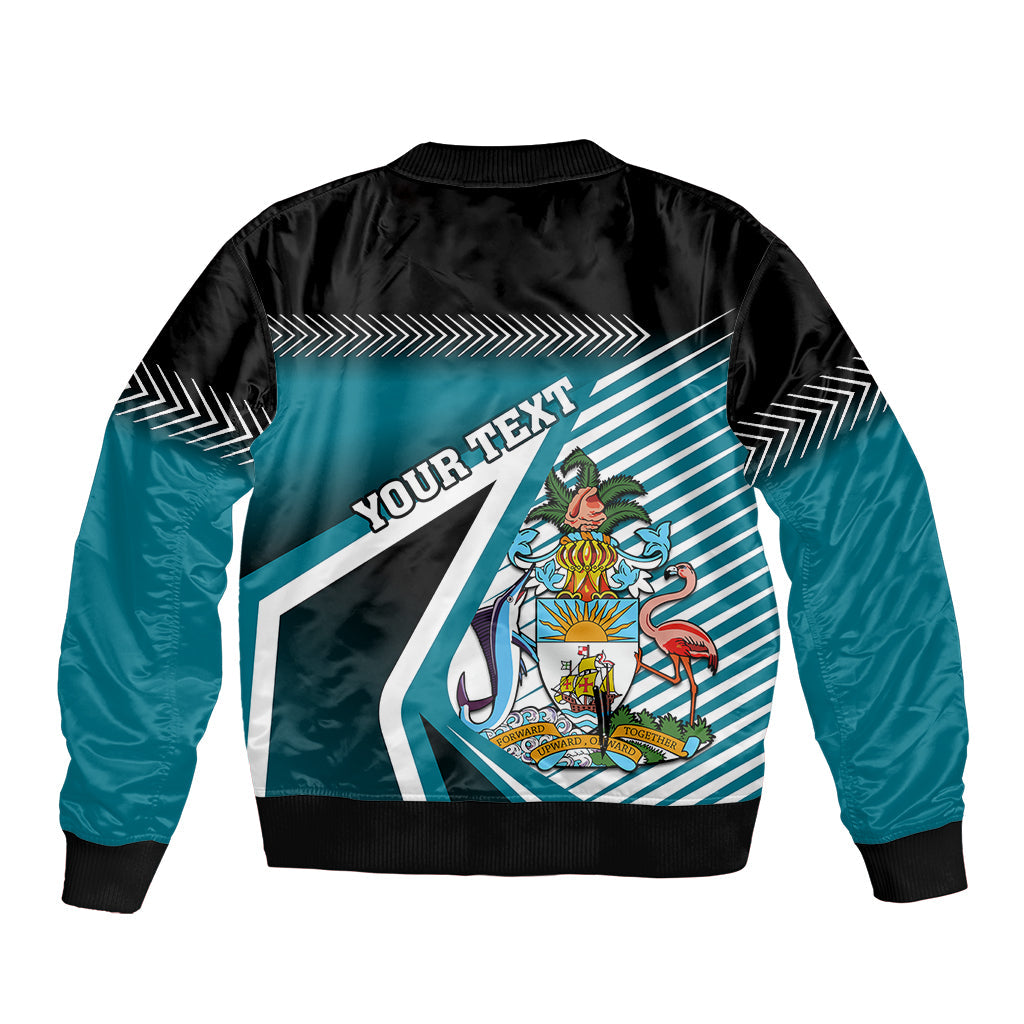 Personalised The Bahamas Sleeve Zip Bomber Jacket Bahamian Blue Marlin Special Version LT01