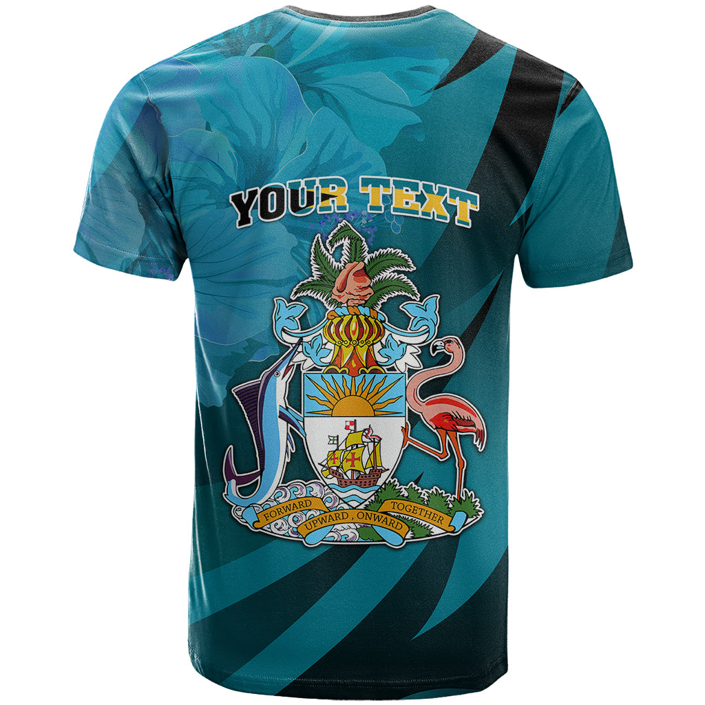 Custom 10 July The Bahamas Independence Day T Shirt Bahamian Blue Marlin With Hibiscus LT01