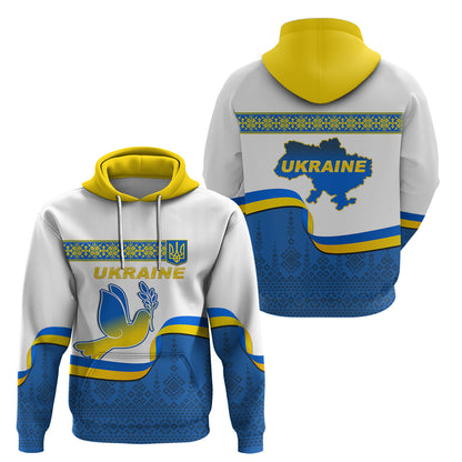 Ukraine Hoodie Ukrainian Map Vyshyvanka Pattern