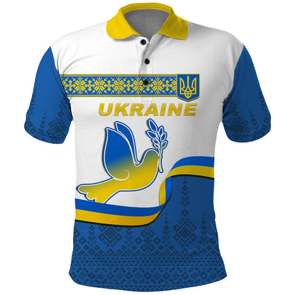 Ukraine Polo Shirt Ukrainian Map Vyshyvanka Pattern