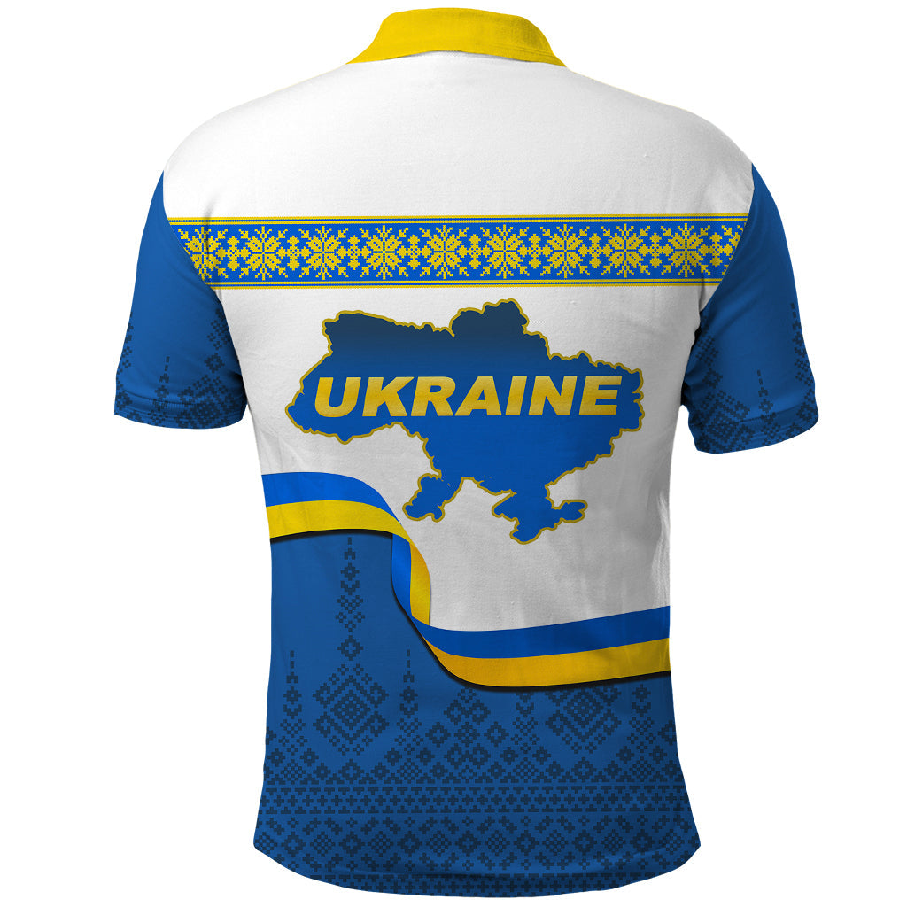 Ukraine Polo Shirt Ukrainian Map Vyshyvanka Pattern